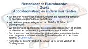 Blauwbaarden zoeken accordeonist(en) en muzikanten
